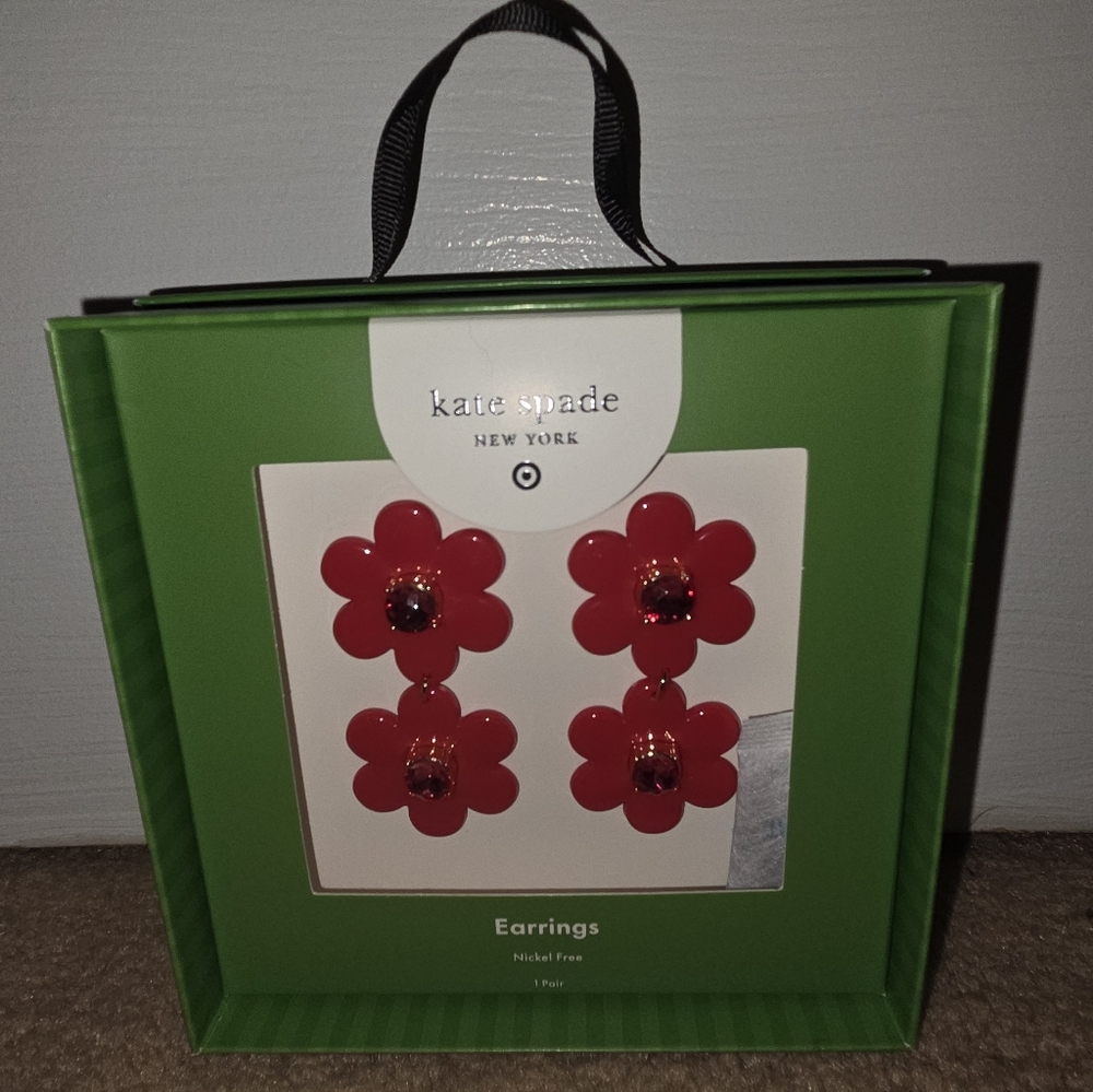 Kate Spade Flower Earrings- Red, Green, Blue Target Collection. Pick 1